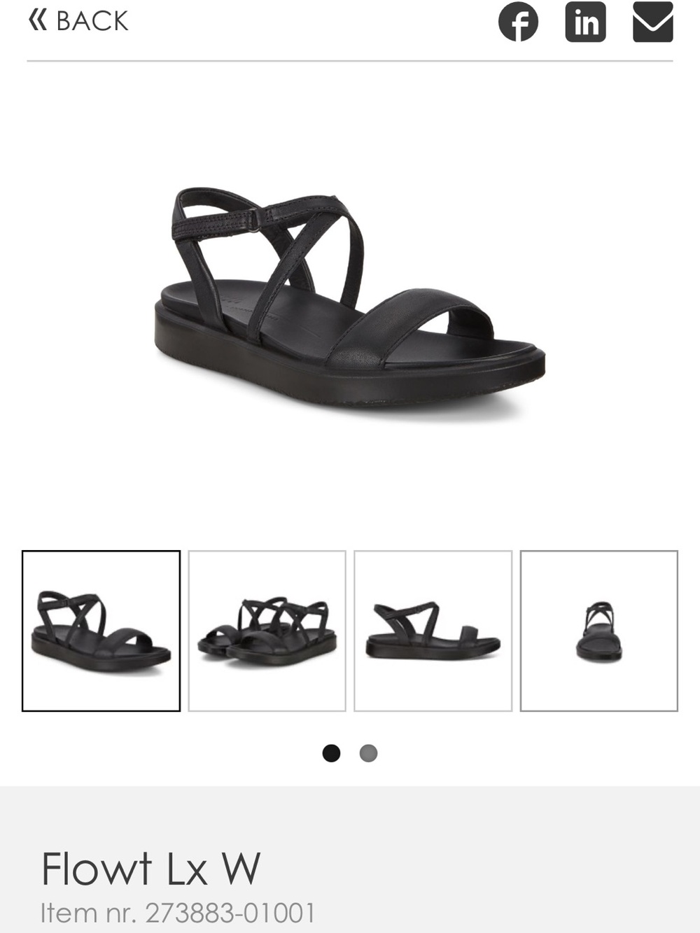 Ecco Yuma Ankle Strap Sandal In Black Leather - Picture 8 of 8